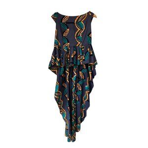 Binta Real Wax African Print Peplum Hi-Low Top | Size 2XL | New